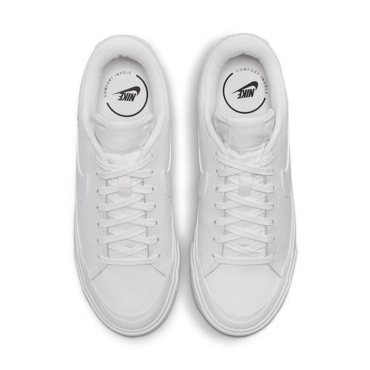 NEW Women's Sz 8-8.5 Nike Court Legacy Lift Sneakers Triple White DM7590-101