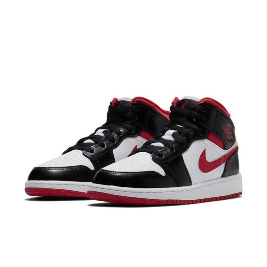 NEW Youth/WMNS Sz 4Y/5.5W Air Jordan 1 Mid Black Red White DJ4695-122