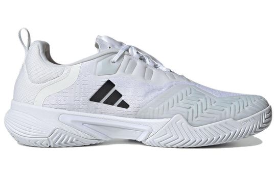 NEW Men's Sz 13 adidas Barricade Tennis Shoes White Black Silver ID1548 NL