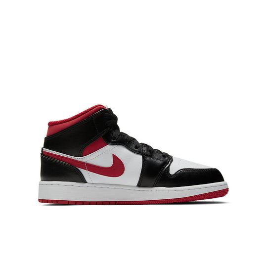 NEW Youth/WMNS Sz 4Y/5.5W Air Jordan 1 Mid Black Red White DJ4695-122