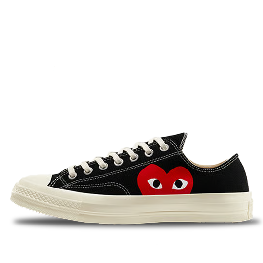 NEW Men's Sz 7 Converse x COMME des GARCONS PLAY Chuck 70 Low BlackWhite 150206C