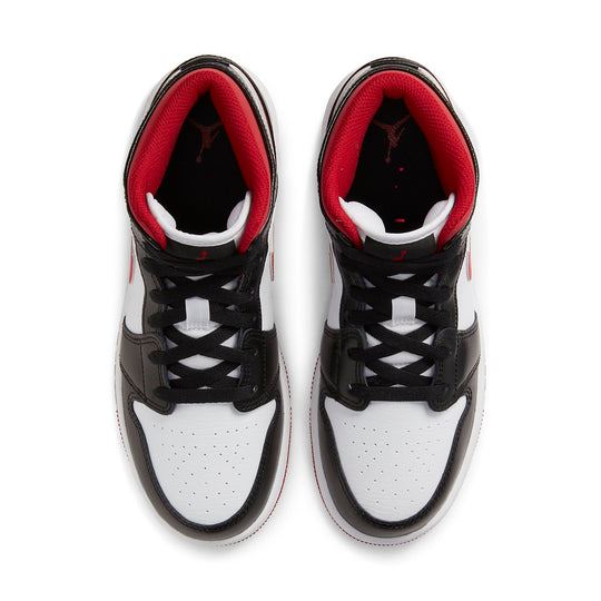 NEW Youth/WMNS Sz 4Y/5.5W Air Jordan 1 Mid Black Red White DJ4695-122