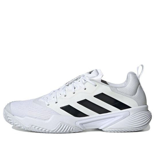 NEW Men's Sz 13 adidas Barricade Tennis Shoes White Black Silver ID1548 NL