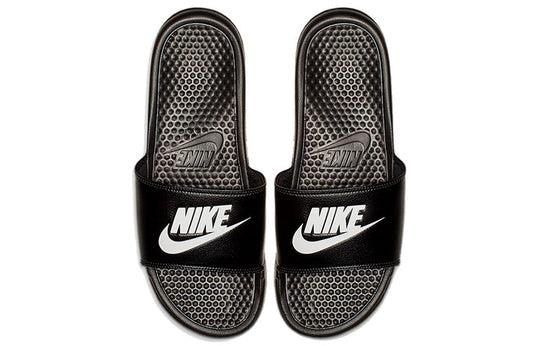 NEW Men's Sz 14-15 Nike Benassi Just Do It Slide Panda Black/White 343880-090